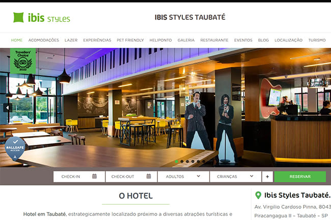 Printscreen Website Ibis Style Taubaté